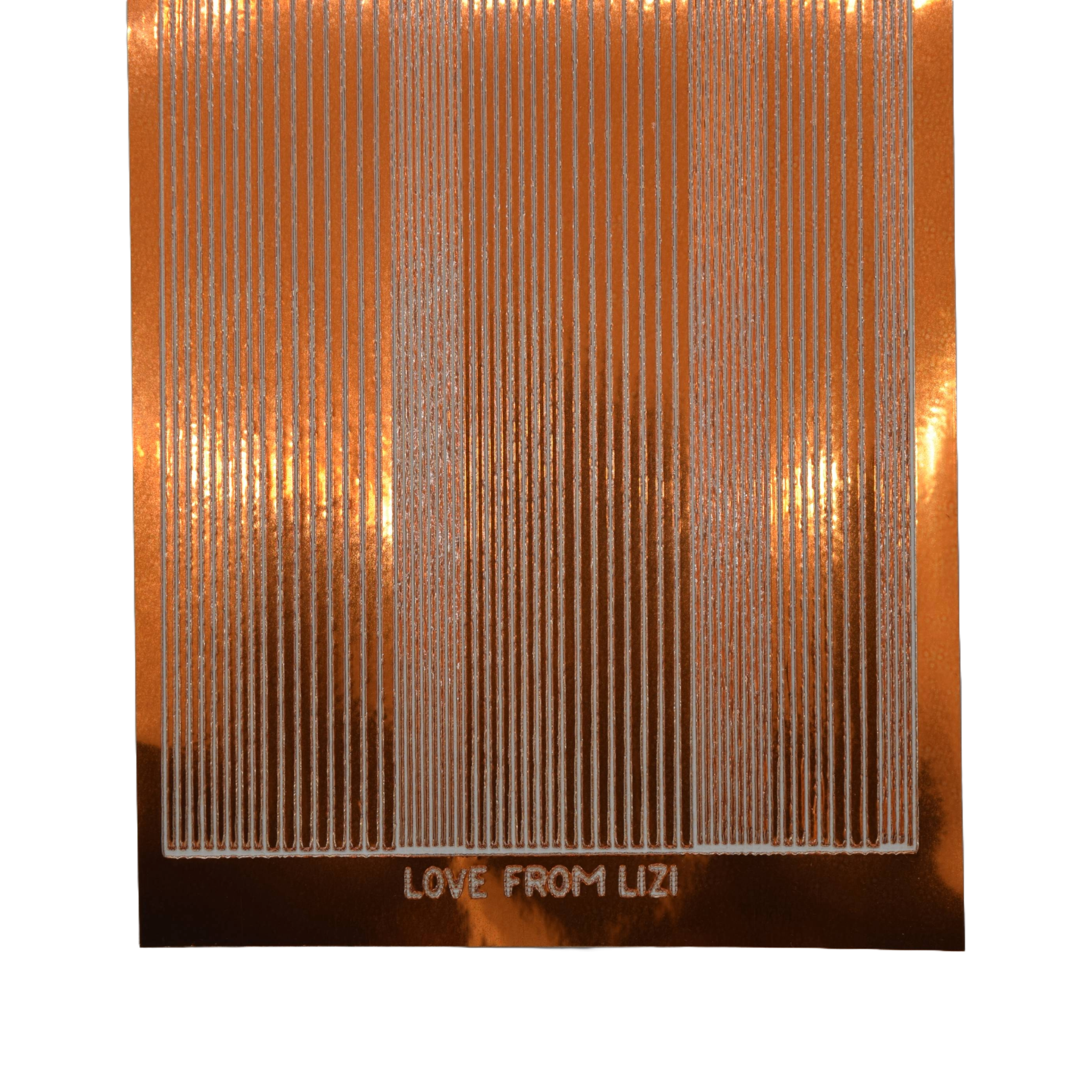 Pin Stripe Copper Mirror Peel-Off Stickers